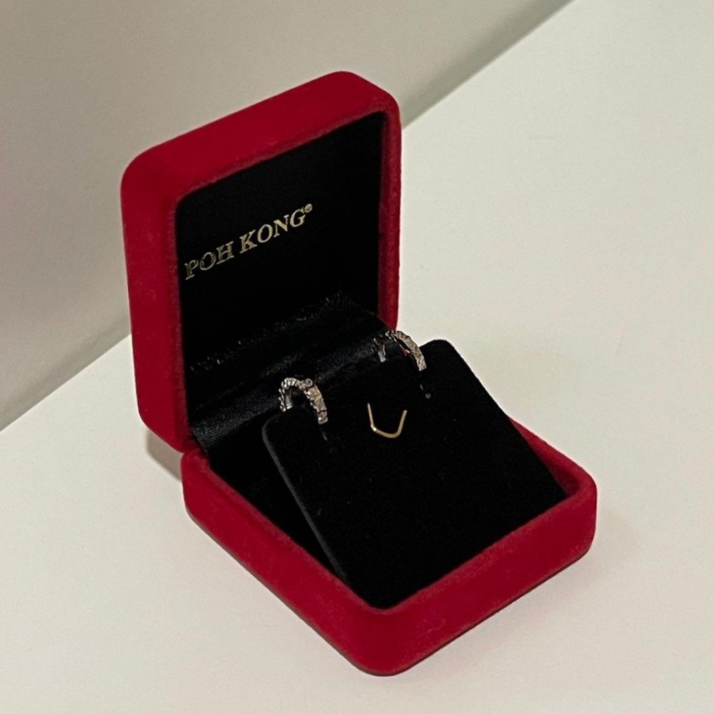 Poh Kong White Gold Earring